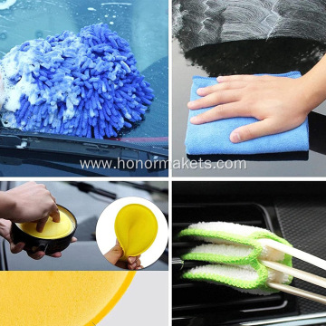 Microfiber Cloth Towel Multi-Functional Brush Buffing Vehicle Car Care Kit car cleaning kit car wash kit